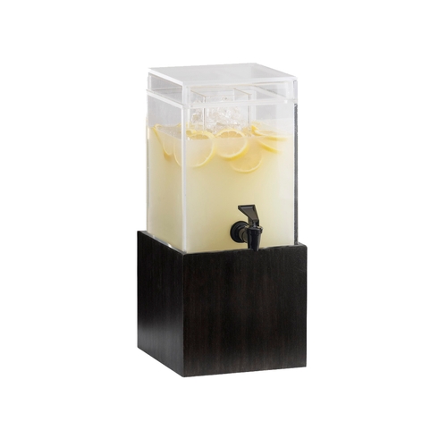 Cal-Mil 1527-1-96 Midnight Bamboo 8.25" x 9.75" Clear Beverage Dispenser