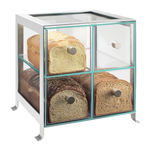 Cal-Mil 1586-74 SoHo 14" x 13" Clear Acrylic 2-Tier Countertop Bread Case