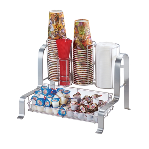 Cal-Mil 1594-74 SoHo 15.75"x 11.75"Silver(6) Compartment Condiment Organizer