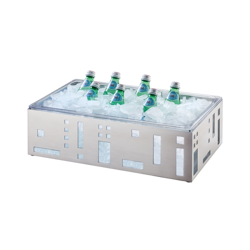 Cal-Mil 1603-12-55 Squared 12" x 21" Stainless Steel Beverage Display Housing