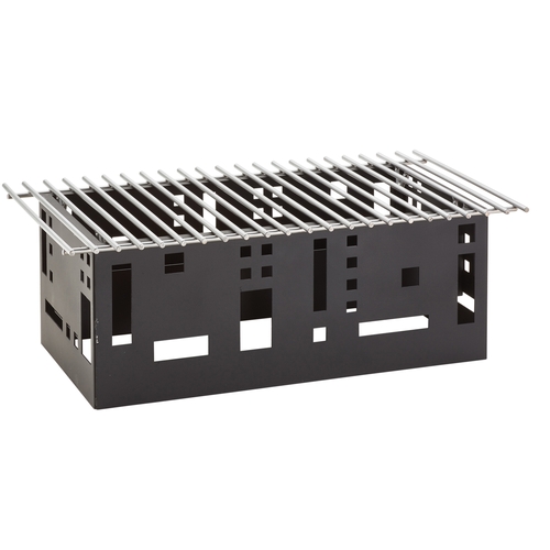 Cal-Mil 1612-22-13 Squared 22" x 12" Black Metal Chafing Dish Stand