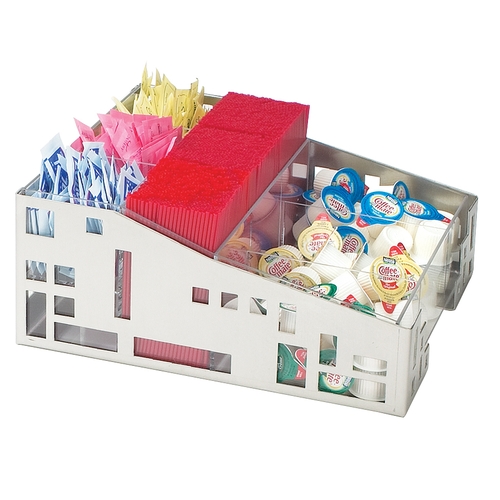 Cal-Mil 1616-55 Squared 12" x 12" Stainless Steel Condiment Organizer