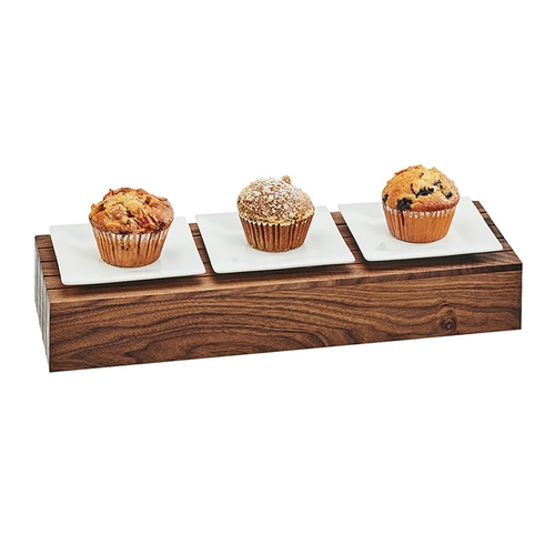 Cal-Mil 166-3-78 Mid-Century 20" x 7" x 3"H Walnut Display Riser