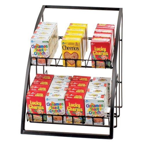 Cal-Mil 1702-13 Mission 13.5" x 15" Black Wire 2-Tier Display Stand