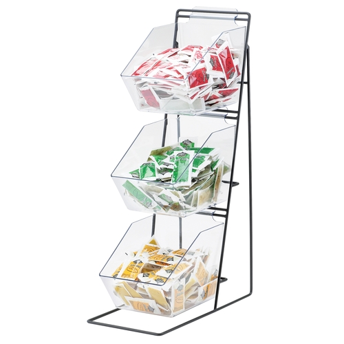 Cal-Mil 1709 6.5" x 12" x 20.5"H Black Iron 3-Tier Condiment Organizer
