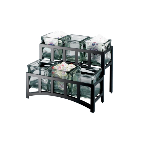 Cal-Mil 1723-13 Mission 14" x 9" Black 2-Tier Condiment Organizer