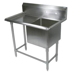 John Boos 1PB18244-1D24L 1 Compartment 18" x 24" Stainless Steel Pro-Bowl Sink