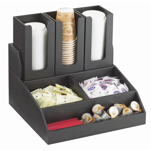 Cal-Mil 2019-96 Midnight Bamboo 15"x 14.25" (3) Sections Condiment Organizer