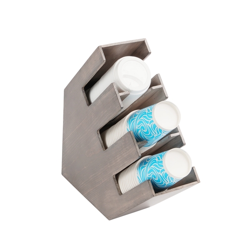 Cal-Mil 2048-3-110 Aspen 17" x 4.5" Pine Wood Angled Cups/Lids Organizer