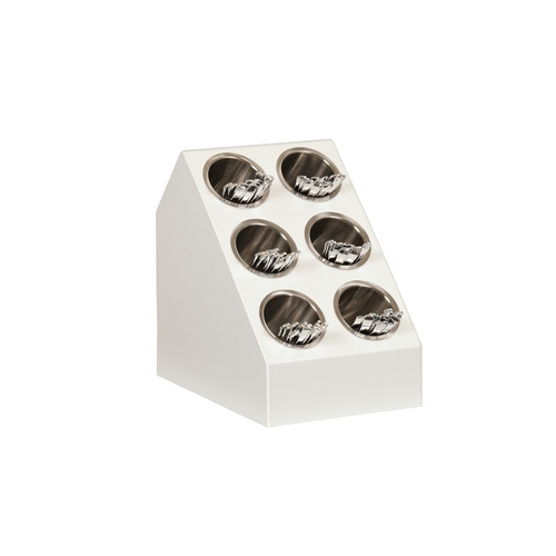 Cal-Mil 2049-15 Classic 11.4" x 15.75" White Flatware Cylinder Holder