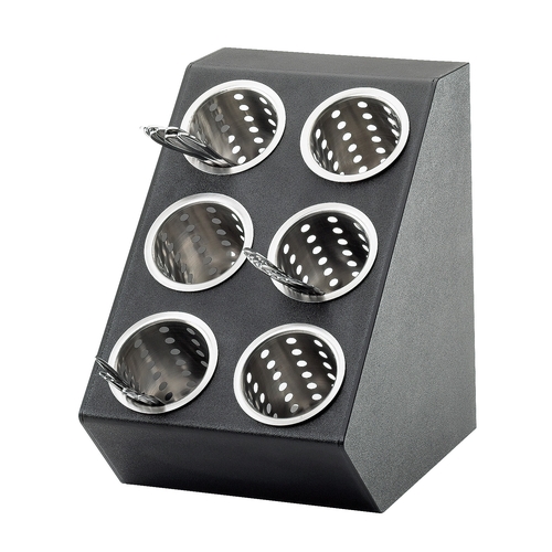 Cal-Mil 2049 Classic 11.5"x 15.75"Black Plastic Flatware Cylinder Display
