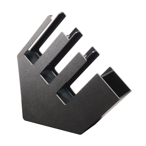 Cal-Mil 2051 Classic 4.75" x 20" Black Plastic (4) Section Cup/Lid Holder