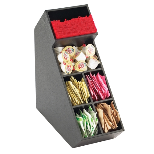 Cal-Mil 2052 Classic 5.5" x 13.25" Black Plastic Condiment Organizer