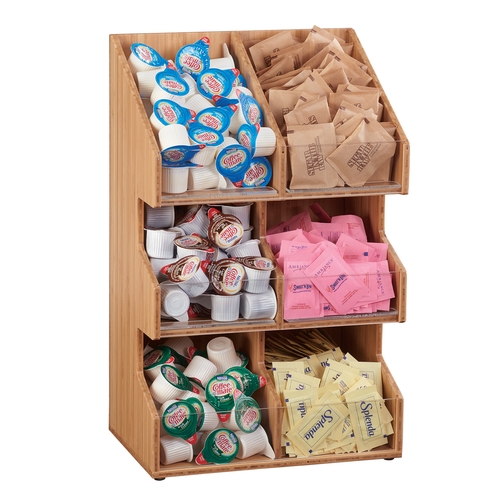 Cal-Mil 2054-60 Bamboo 10.25" x 6.75" 3-Tier Condiment Organizer