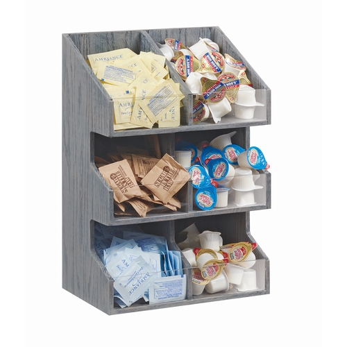 Cal-Mil 2054-83 Ashwood 10.5" x 6.5" Gray Oak Wood Condiment Organizer