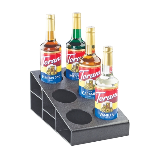 Cal-Mil 2056 Classic 8.5"x 14.75"Black Plastic 3-Tier Condiment Organizer