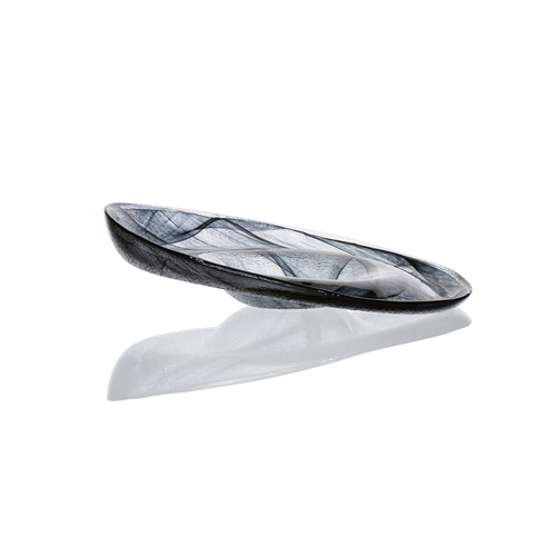 Mikasa Hospitality 2085-43 Ardacam Black Glass 5 oz. Tilt Deep Plate - 8 Each