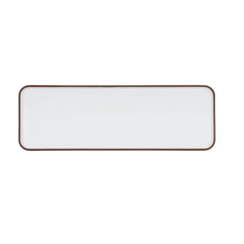 Cal-Mil 22025-618-89 Hudson 18" x 6" Ivory Melamine Low Rim Platter - 6 Each
