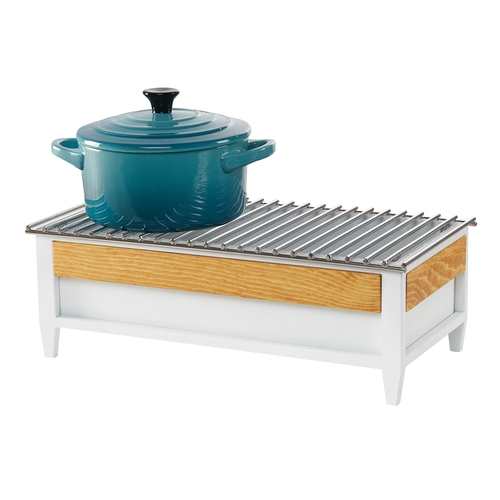 Cal-Mil 22043-15 Monterey 19.75" x 10" White Chafing Dish Frame