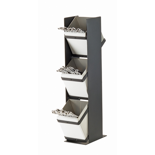 Cal-Mil 22048-13 Monterey 4.5" x 7" Stainless Steel 3-Tier Flatware Holder