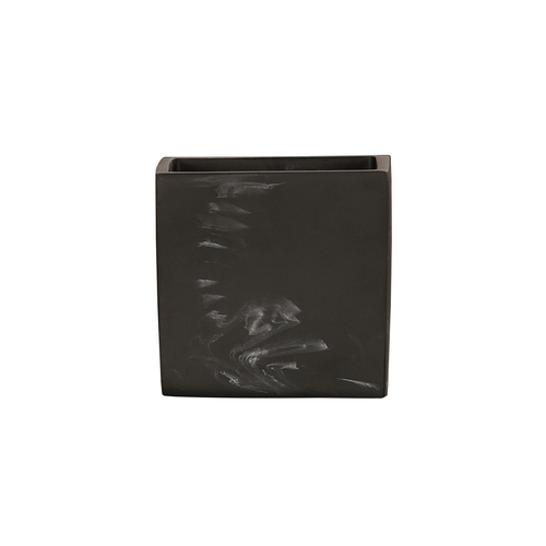 Cal-Mil 22055-4-124 4" x 4" x 4"H Square Black Marble Resin Storage Jar - 3 Each