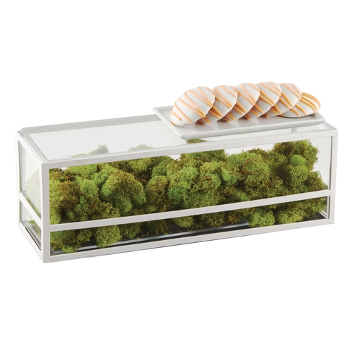 Cal-Mil 22077-15 15" x 5" x 5"H White Steel Square Countertop Display Riser