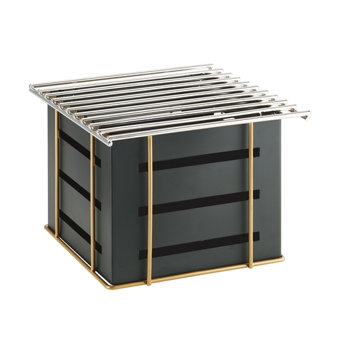 Cal-Mil 22084-90 Empire 10.75" x 10" Black Square Chafing Dish Stand