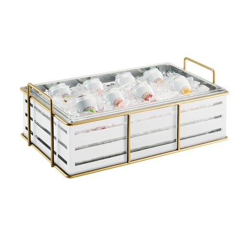 Cal-Mil 22085-12-15 Empire 22" x 13.5" Gold Wire Beverage Ice Display
