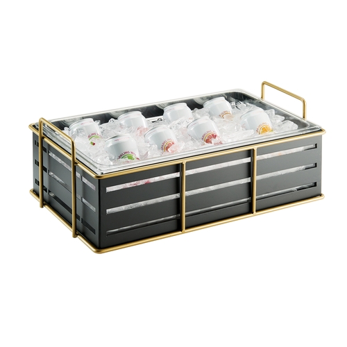 Cal-Mil 22085-12-90 Empire 22" x 13.5" Gold Wire Beverage Ice Display