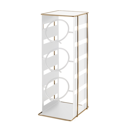 Cal-Mil 22086-15 Empire 7"x 7.25" White Metal 3-Tier Flatware Cylinder Holder