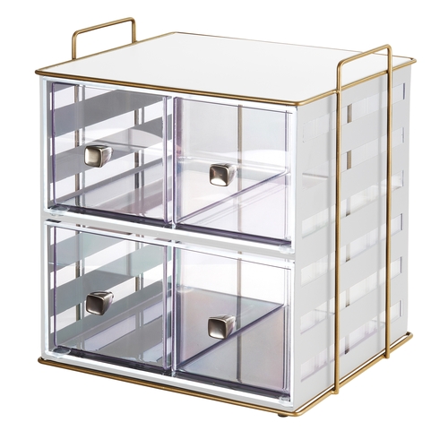 Cal-Mil 22088-15 Empire 13" x 11.25" White Steel (4) Section Bread Display