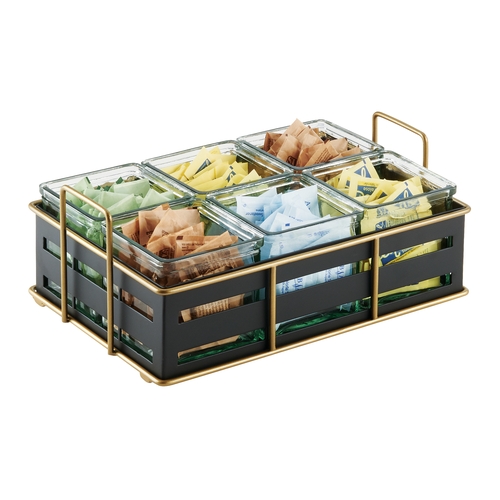 Cal-Mil 22092-90 Empire 12.5" x 8.5" x 5.25"H Gold Wire Condiment Organizer