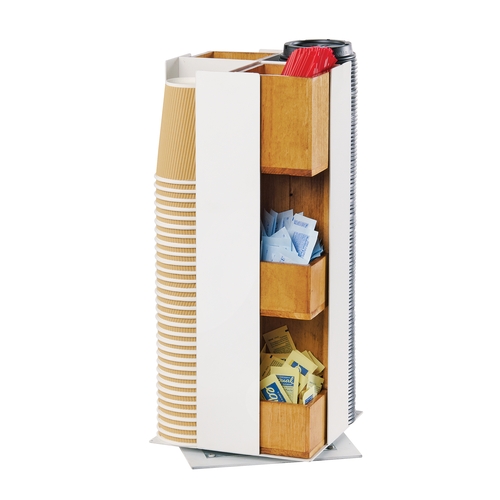 Cal-Mil 22109-15 Monterey 8" x 8" Rustic Pin Revolving Cups/Lids Organizer