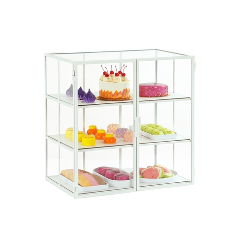 Cal-Mil 22116-15 Juno 26.5" x 17" White Steel 3-Tier Display Case