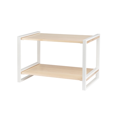 Cal-Mil 22356-2-15 Blonde 22" x 13.25" White Metal 2-Tier Display Riser