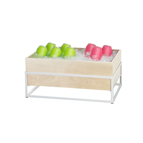 Cal-Mil 22362-12-15 Blonde 20.25" x 12.5" White Metal Beverage Ice Display
