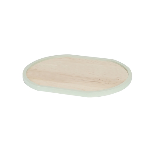 Cal-Mil 22379-1622-107 Blonde 16" x 22" Maple Oval Serving Tray w/ Matcha Rim