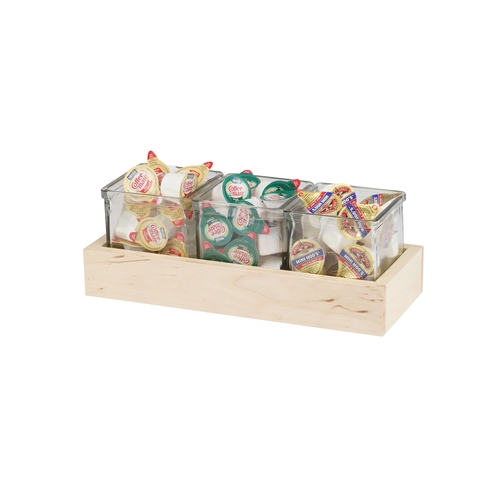 Cal-Mil 22384-3-71 Blonde 5" x 12.75" Maple Wood Condiment Organizer
