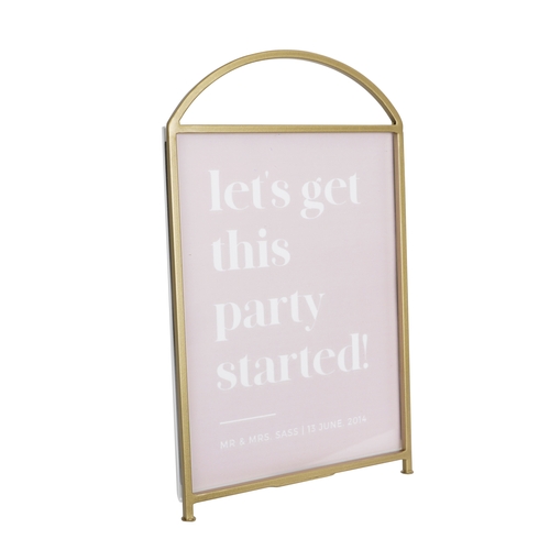 Cal-Mil 22409-811-90 8.5" x 1.5" x 11"H Gold Frame Arched Card Holder - 6 Each