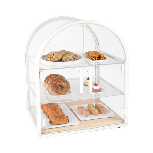 Cal-Mil 22410-15 Blonde 18.5" x 21" Clear Arched Display Case w/ (3) Shelves