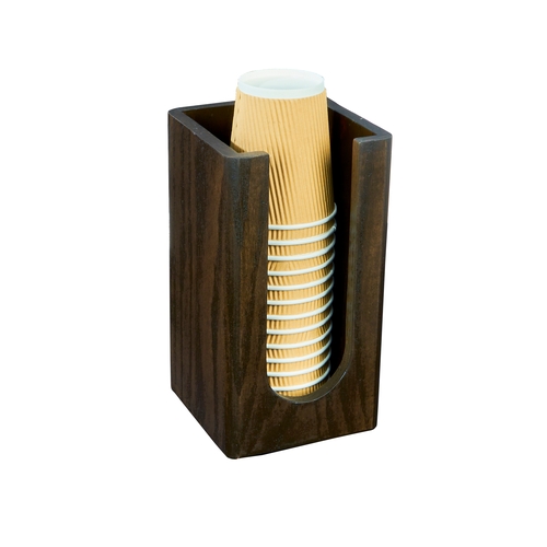 Cal-Mil 22430-112 Heritage 5" x 5" x 9"H Dark-Stained Oak Cups/Lids Organizer