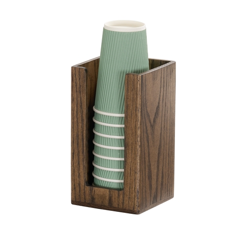 Cal-Mil 22430-136 Melrose 4.5" x 4.5" x 8.25"H Brown Wood Cup & Lid Organizer
