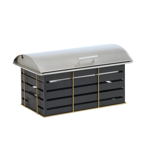 Cal-Mil 22630-90 Empire 7" x 7.25" Black Chafing Dish w/ Lift Top Cover