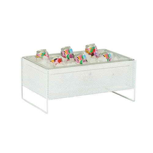 Cal-Mil 22907-12-15 Juno 21" x 13" x 9"H White Metal Beverage/Ice Tub
