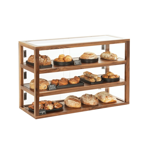 Cal-Mil 22913-78 Sydney 42" x 17" x 28"H Walnut 3-Tier Display Case