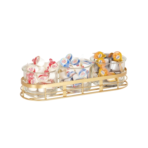 Cal-Mil 22918-4-116 Monaco 13.5" x 5" Gold Plated Condiment Organizer