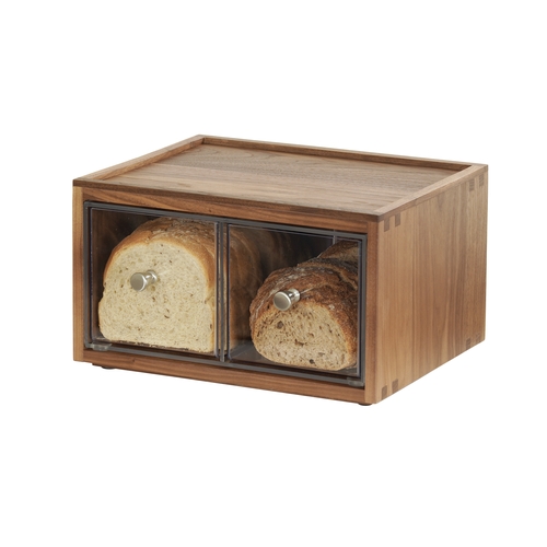 Cal-Mil 23150-2-78 Sydney 13.6" x 13" x 7.1"H Walnut Countertop Bread Case