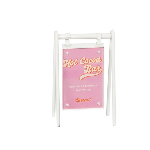 Cal-Mil 23160-47-15 Juno 5.5" x 3" x 10"H White Metal Hanging Sign