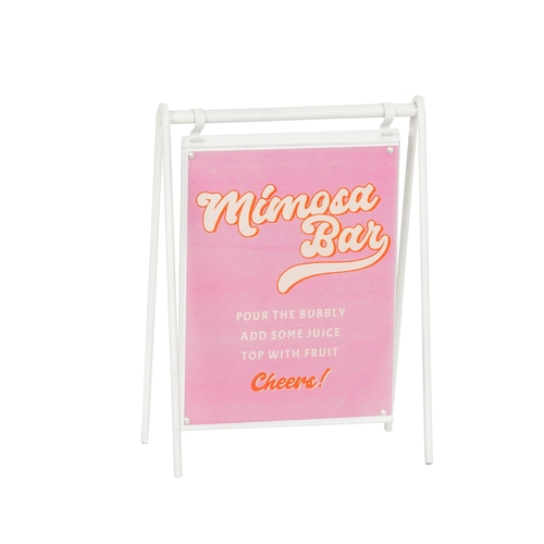 Cal-Mil 23160-811-15 Juno 9.5" x 4.5" x 15"H White Metal Hanging Sign