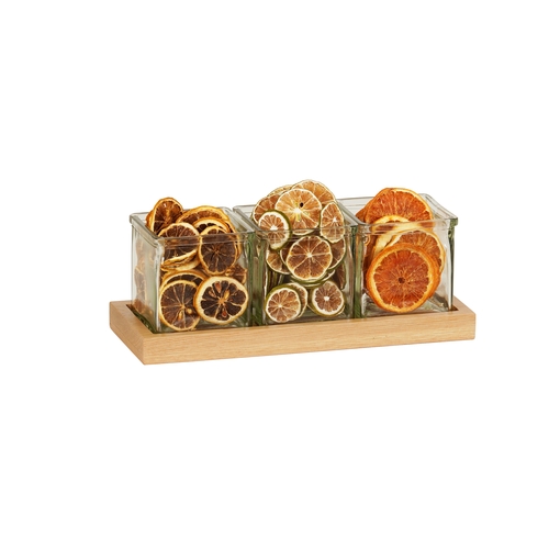 Cal-Mil 23183-21 Sydney 12.75" x 5" x 4.5"H Oak Condiment Organizer